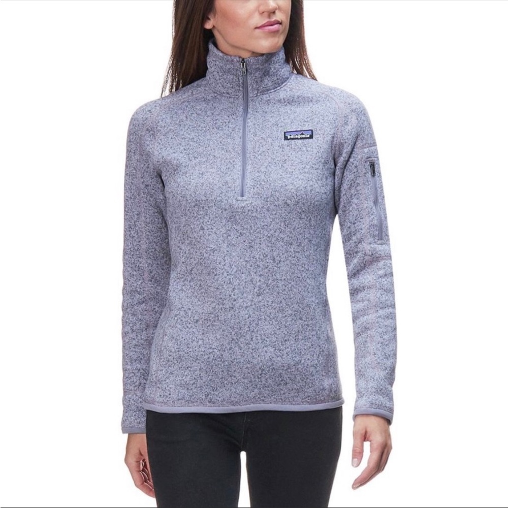 Patagonia Light Gray Heather Quarter-Zip Fleece Pullover